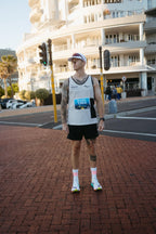 the male beige racer vest.