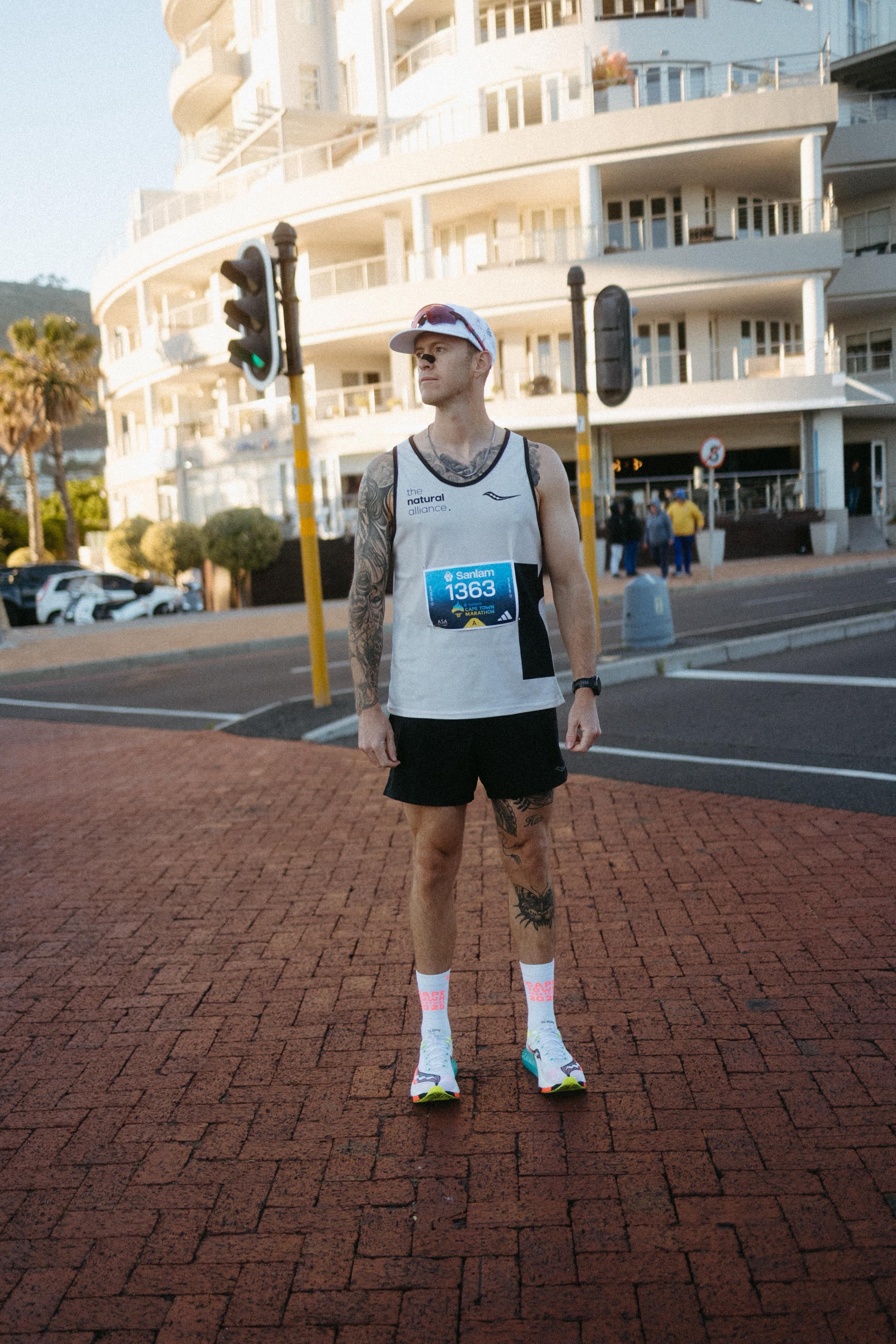 the male beige racer vest.